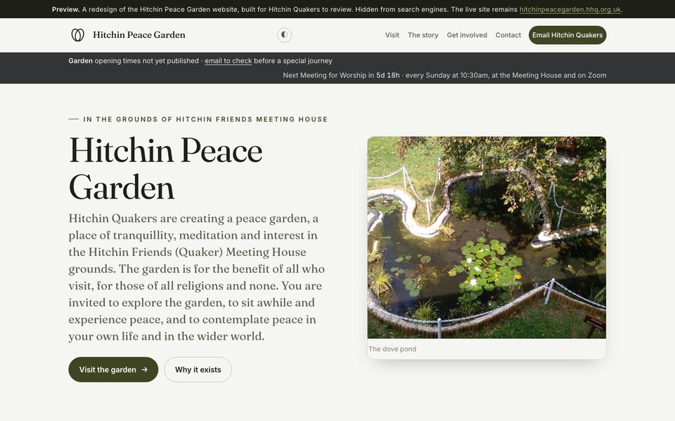 Hitchin Peace Garden preview site