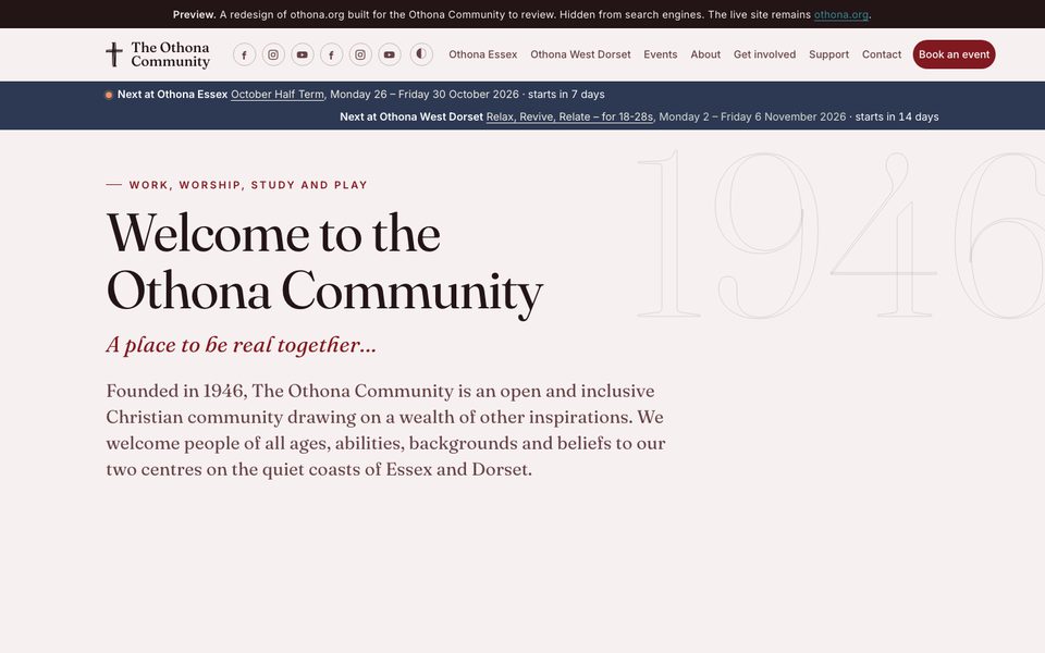Othona Community preview site
