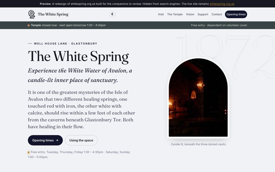 The White Spring preview site